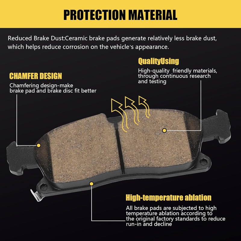 HECHENQICHE Front Ceramic Brake Pads Kit with Hardware for 2011-2020 Dodge Durango & Jeep Grand Cherokee - Image 2